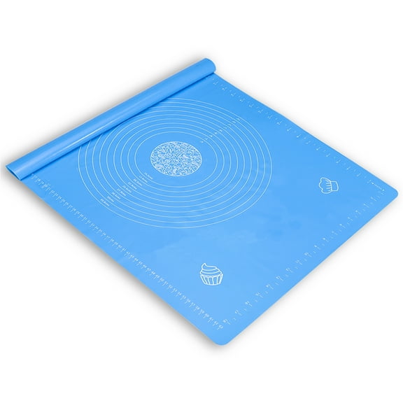 Silicone Baking Pastry Mat with Measurement, 19.6 x 27.5 Inch Thick Non Stick Dough Mat for Rolling, Large Bread Mat for Kneading, Pizza Fondant Pie Crust Cookie Counter Mat Sheet