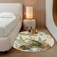 thumbnail image 3 of Round Area Rug 4ft,Pastoral Coffee Frog Mushroom Washable Carpet Non-Slip Runner Accent Rugs Indoor Floor Mat for Bedroom Living Room Decor,Retro Bread on Linen, 3 of 9