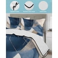 thumbnail image 4 of Navy Blue Geometric Twin Size Down Alternative Comforter, Lightweight Comforter Quilt Bedding Set with Pillow Shams Abstract Art Modern All Seasons Bed Comforter Duvet Insert 68"x86", 4 of 7