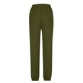 thumbnail image 5 of Women's Fashion Casual Solid Elastic Waist Trousers Long Straight Pants, 5 of 6
