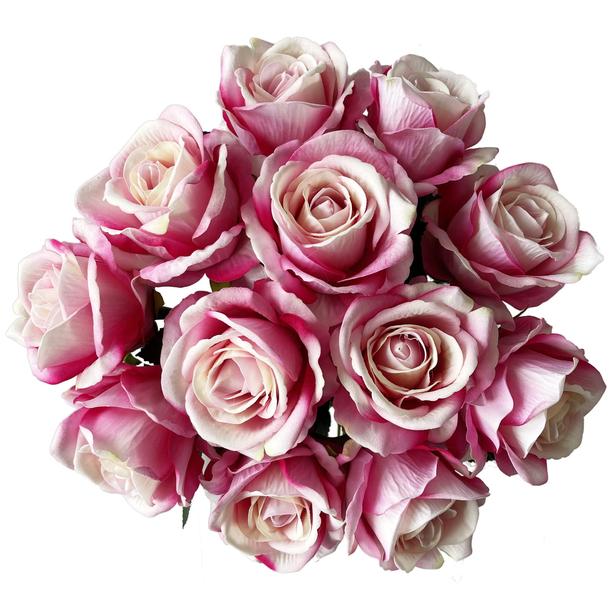 J&S Imports Organza Rose Flower Picks with Pearls (144 Flowers) (Pink)