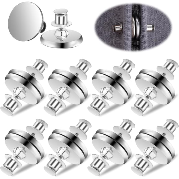 10 Pairs Magnetic Curtain Clips, Curtain Weights Magnets with Back Tack, Magnetic Holder Buckle Closer for Drapery, Prevent Lights from Leaking for Home Bedroom Office Curtain Draperies