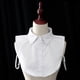 thumbnail image 3 of Blusa tipo camisa de algodón estilo Peter Pan falso para mujer, con cuello falso desmontable. Blanco, 3 of 9