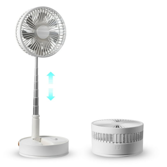 VEVOR 8 Inch Foldable Oscillating Standing Fan with Remote Control, 4 Speed Adjustable Portable Desk Quiet Fan, 7200mah Rechargeable USB Small Fan, Folded Rotating Floor Fan