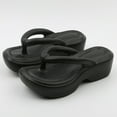 thumbnail image 4 of Slippers for Women,Platform Flip Flop With Arch Support Casual Comfortable Wedge Flip Flops Summer Beach Sandals Thong Slippers,Womens Slippers,Black,6.5, 4 of 9
