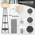 thumbnail image 2 of 2 PCS Black Floor Lamp with Shelves for Living Room， Standing Lamp，Tall Lamp，Modern Floor Lamp for Living Room，Bedroom or Office（Black Floor Lamp）, 2 of 6