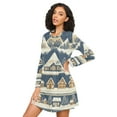 thumbnail image 3 of FORMRS Womens Long Sleeve Nightgowns Crew Neck Sleep Shirt Soft Pajamas Sizes S-3XL, Winter Village, 3 of 8