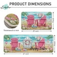 thumbnail image 2 of Happy Easter Sea Pink Chair Kitchen Rugs Set of 2, Beach Coastal Eggs Basket Bunny Ears Hat Flower Kitchen Mats Decor, Palm Leaves Nautical Floor Door Mat Home Decorations -17x29 and 17x47 Inch, 2 of 6