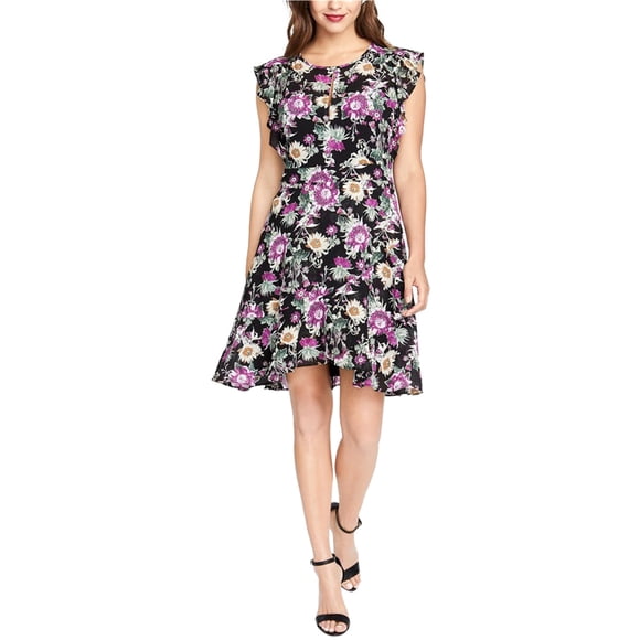 Rachel Roy Robe à Volants Lora pour Femmes, Noir, 0