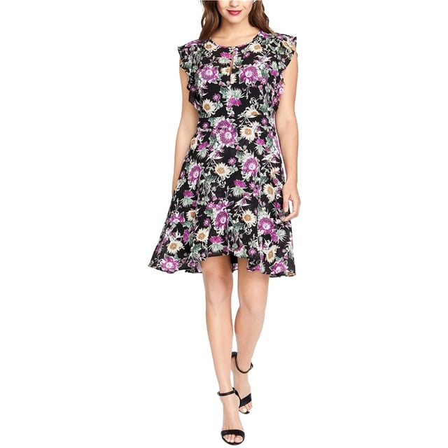 Rachel Roy Robe à Volants Lora pour Femmes, Noir, 0