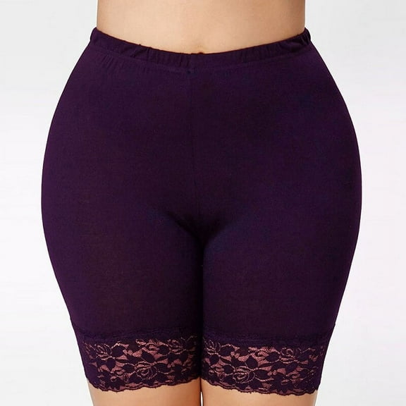 Large size high waist tight lace shorts
