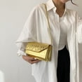 thumbnail image 4 of Bolso pequeño de moda Bolso de PU para debajo del brazo Bolso de primavera de un solo hombro para debajo del brazo dorado, 4 of 5