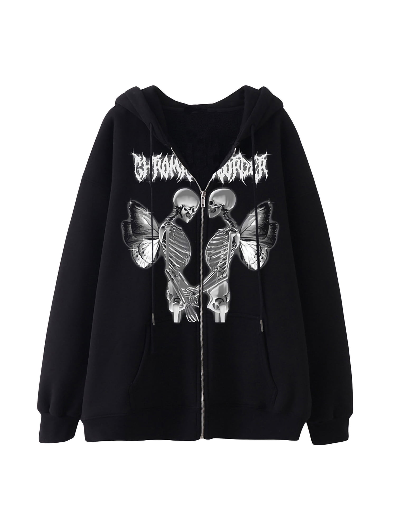 CenturyX Women Hoodie Zip Up Fairy Grunge Style Long Sleeve
