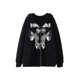 thumbnail image 3 of VISgogo - Sudadera informal para mujer, con estampado de letras y mariposas, de manga larga, con cremallera y capucha VISgogo moda, 3 of 9