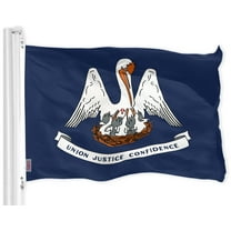 G128 - Louisiana State Flag 3x5 ft Printed Brass Grommets 150D Quality Polyester Flag Indoor/Outdoor - Much Thicker and More Durable Than 100D and 75D Polyester