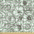 thumbnail image 2 of Ambesonne Botanical Fabric by the Yard Upholstery, Vintage Sketch Flowers, 10 Yards, Dark Maroon White, 2 of 5