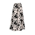 thumbnail image 3 of Boho Palazzo Pants for Women Casual Trendy Vacation Wide Leg Pants Fall Lounge Drawstring High Waisted Trousers Khaki, S, 3 of 6