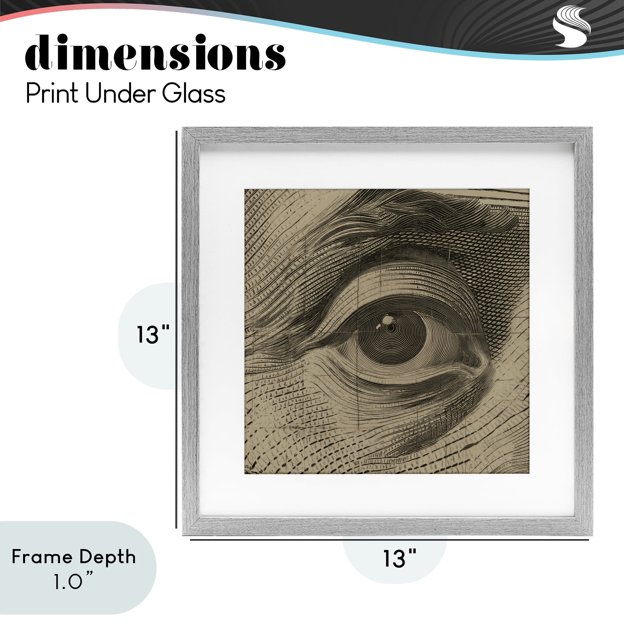 Stupell Industries Franklin's Gaze Eye Gray Framed Print Under Glass, design by Svetlana Aleynikova