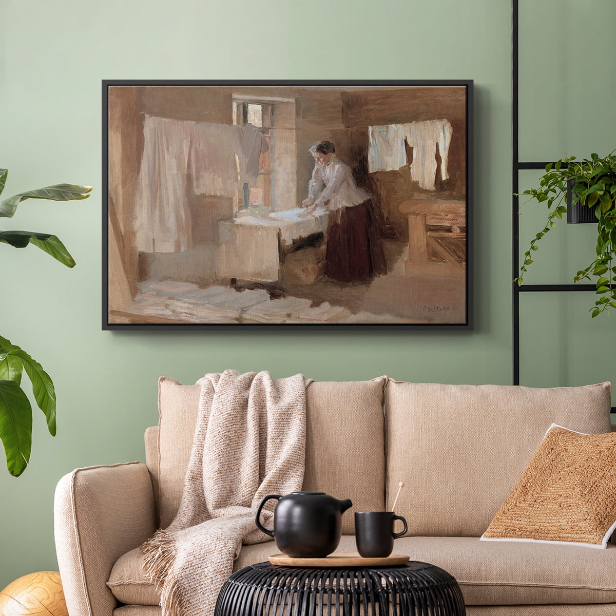 Vintage Landscape-CCCLX By Wexford Home Framed in Black Wood Gallery Wrapped Canvas 27 in. x 41 in.
