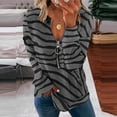 thumbnail image 2 of Camiseta de manga larga suelta con cuello en V estampada informal a la moda para mujer Pompotops gfhjh21300, 2 of 5