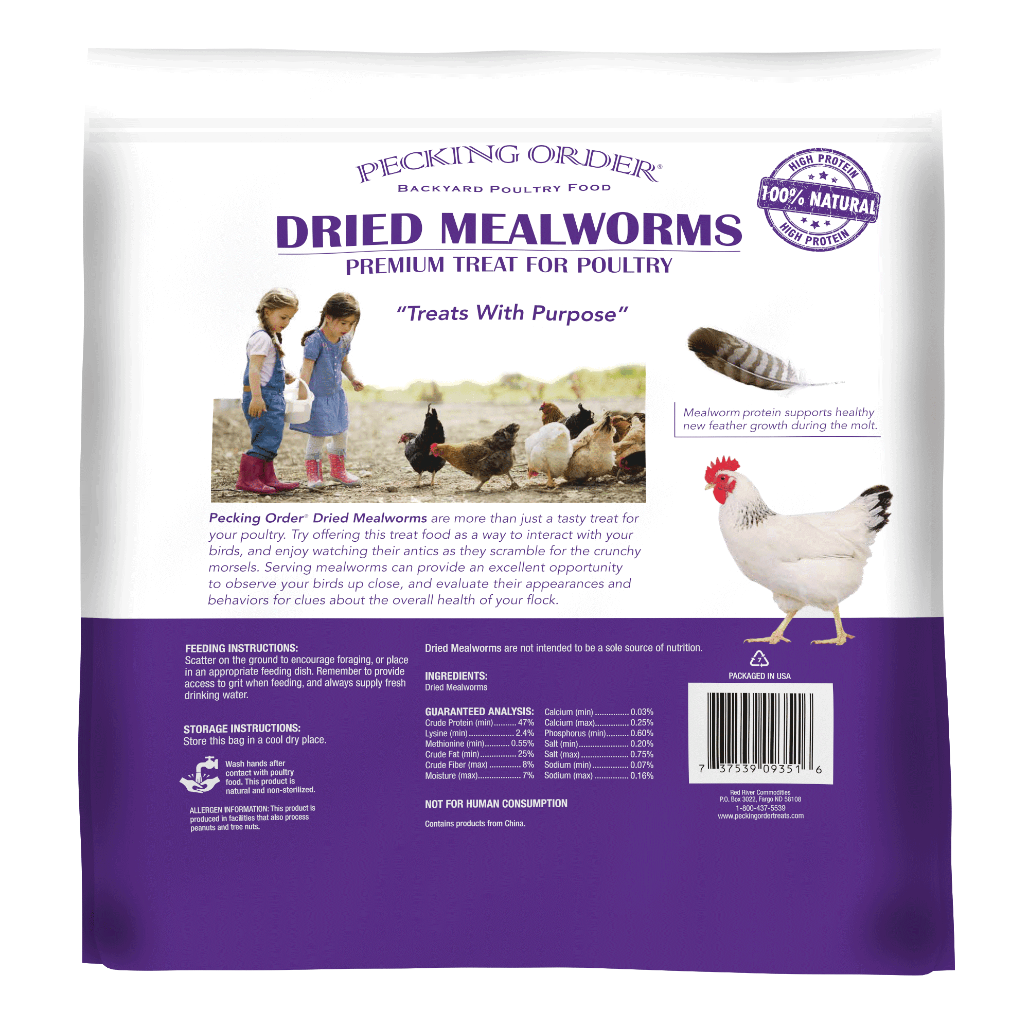 (3 pack) Pecking Order Dried Mealworms Backyard Chicken Treat, 5 lb. Poultry Feed & Treat. Value Size!