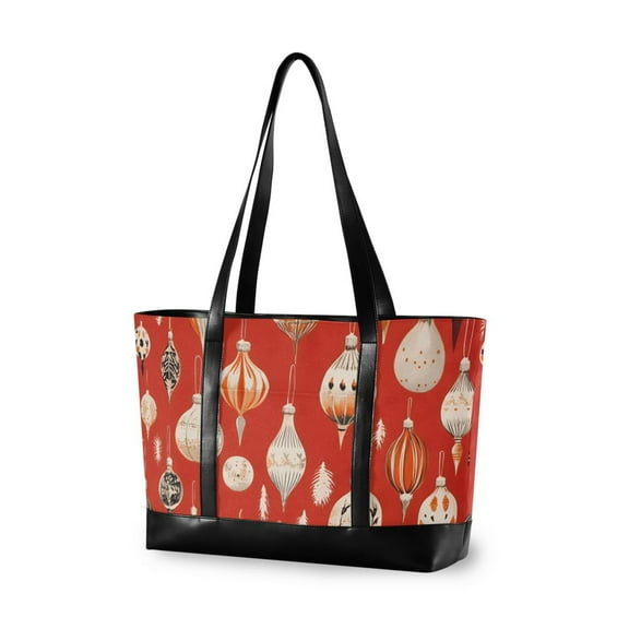 FORMRS Laptop Tote Bag for Women with 15.6" Computer Compartments Handbag, Christmas Ornaments Pattern