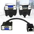 thumbnail image 2 of YIEMEEN RS232 DB9 to RJ45 Adapters DB9 9Pin Connectors Female & Male to RJ45 Female Cat5 Ethernets Extenders Cable 15cm, 2 of 8