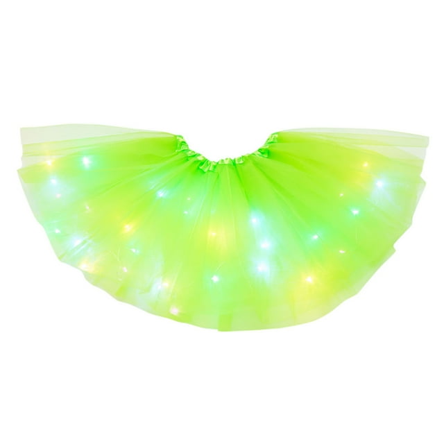 Jupe en Tulle à Mailles à 3 Niveaux pour Femmes Jupe de Princesse avec Petite Ampoule LED Jupe