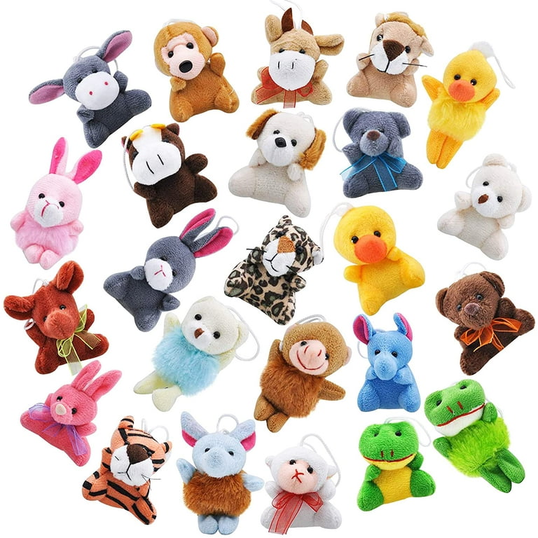 JOYIN Toy 24 Pack of Mini Animal Plush Toy Assortment (24 Units 3 Each) Kids
