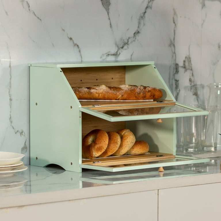 Leopard 504636 Double Layer Bamboo Kitchen Counter Bread Storage