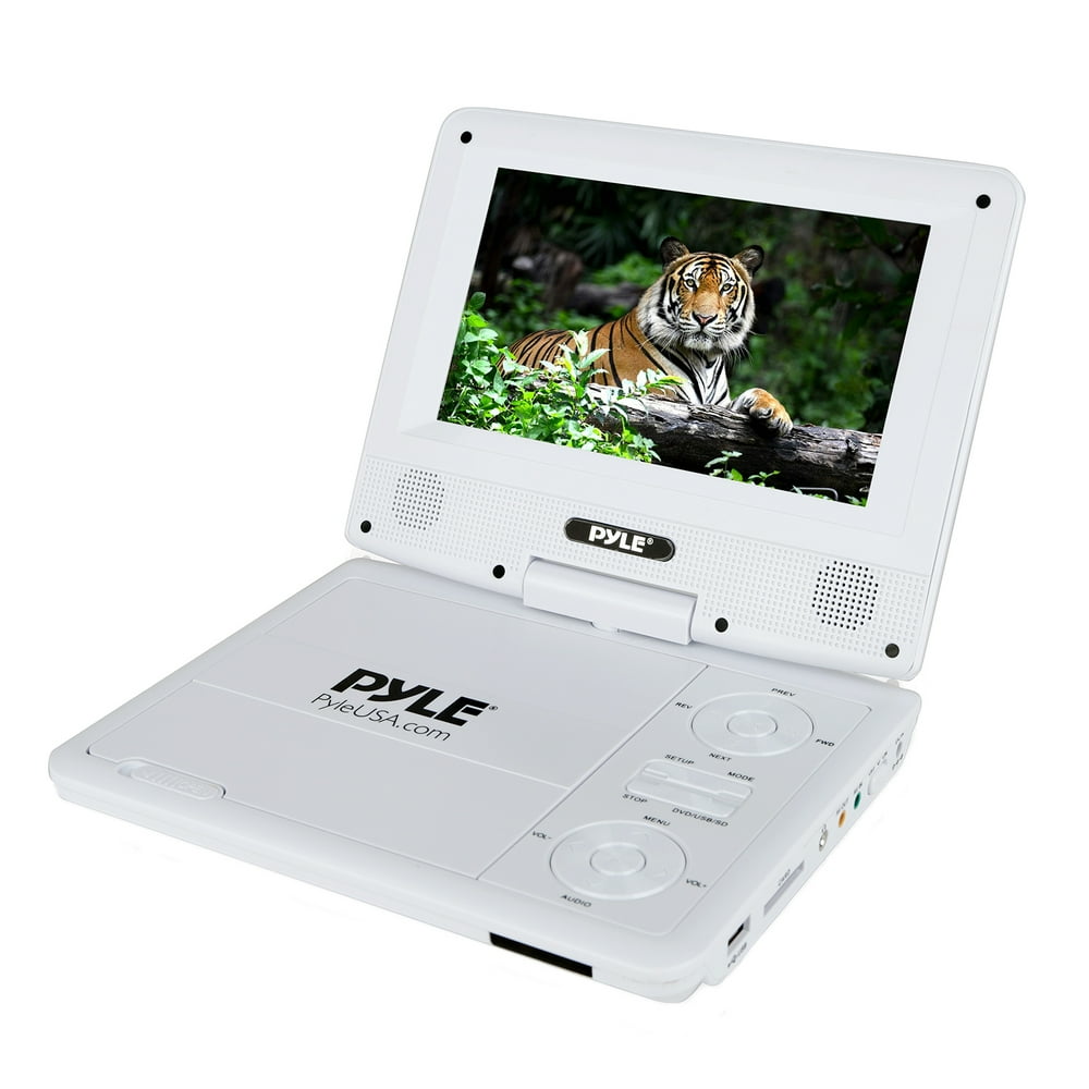 7" Portable CD/DVD Player, Builtin Battery, USB/SD Card Memory Readers