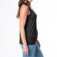 Elsie & Zoey L/XL Black VNeck Sleeveless Tie Hem Tank Top for Women