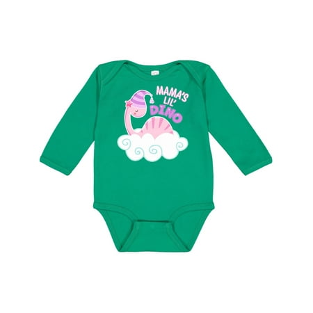 

Inktastic Mama s Lil Dino with Cute Pink Baby Dinosaur Gift Baby Boy or Baby Girl Long Sleeve Bodysuit