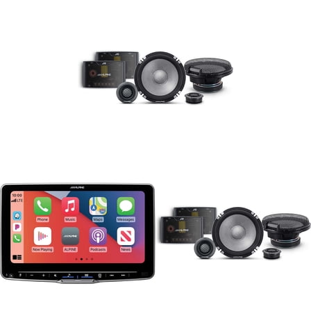 Alpine ILX-F509 Halo9 9" Multimedia Touchscreen Receiver w/ (2) R2-S652 6.5" Comp Bundle