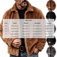thumbnail image 3 of WIZUTIZ Fleece Lined Jacket For Men Button Front Fold Collar Long Sleeve Coat Outdoor Warm Fall Winter Black Brown Gray, 3 of 5