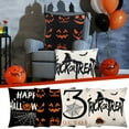 thumbnail image 5 of Throw Pillow Covers 18x18 Halloween Decorations, Pumpkin Spider Skull Castle Cushion Covers Soft Linen Pillow Case Covers with Zipper for Couch Sofa Bed Car, 5 of 8