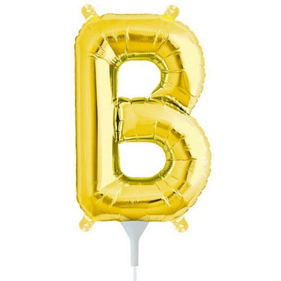 16 inch Letter B - Northstar - Gold (Air-Fill Only) Foil Mylar Balloon - Party Supplies Decorations