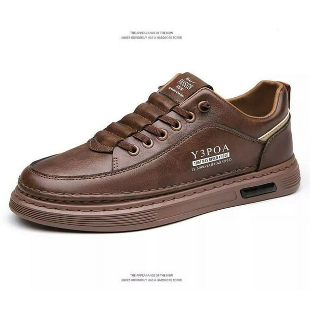 Zapatos de hombre primavera moda versátiles zapatos casuales de hombre zapatos de tabla de hombre zapatos de cuero realmente suave zapatos de cuero transpirable para hombre