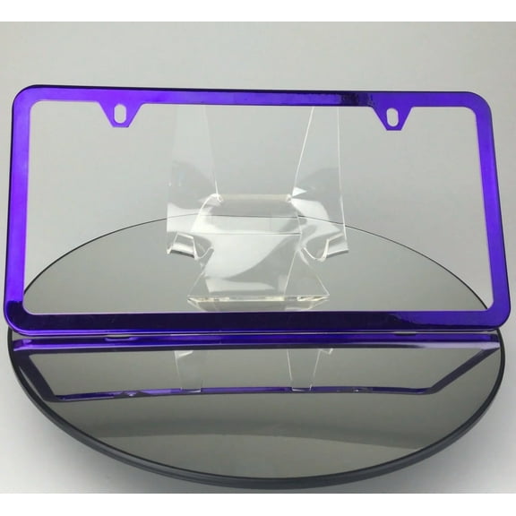Slim 2 Holes Style Powder Coated Candy Purple Stainless Steel License Plate Frame
