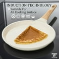 thumbnail image 5 of Moss & Stone 9.5 Inch Nonstick Crepe Pan with Spreader, Dosa Pan for Roti Dosa Tawa Comal Para Tortillas, Ceramic Flat Skillet Pan Induction Compatible, Pancake Pan for Stove Top - White, 5 of 6