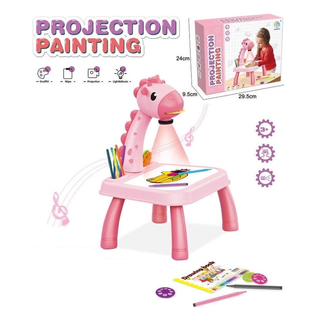 MesaSe Mini LED Projector Drawing Board Art Drawing Table Kids Painting Board Baby Learning Draw Paint Tools Children Educational Toy