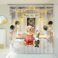 thumbnail image 3 of Happy New Year 2026 Golden Retriever Santa Gnome Holiday Party Snow Shower Curtain Goldens Dog Lover Gifts Idea Waterproof Bathroom Bathtub Curtain - 13019, 3 of 5