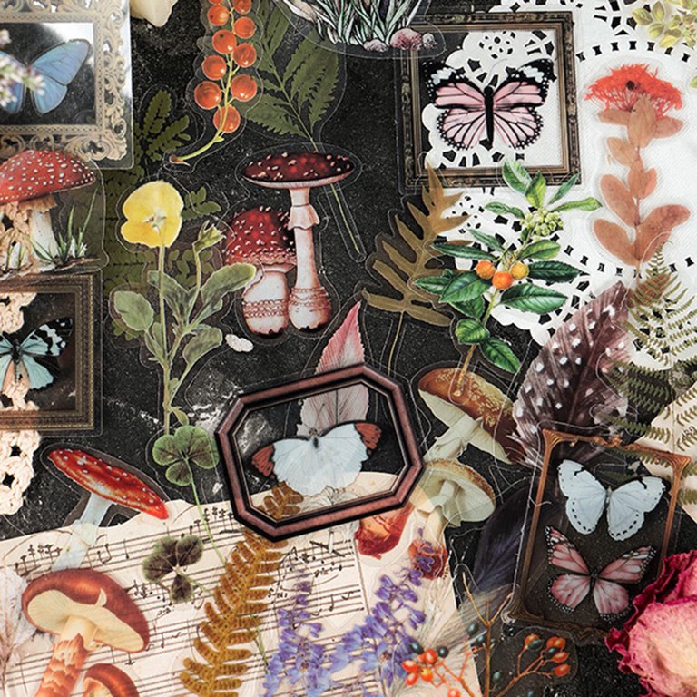 40pcs Vintage Plant Animal Notebook Material Paper for