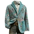 thumbnail image 4 of Stamzod Christmas Mens Blazer Jacket 2025 Party Holiday Printed Long Sleeve Corduroy Jacket Mens Fall Fashion Casual Oversized Sport Coat with Pocket Light Blue S, 4 of 6