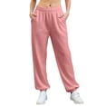 thumbnail image 3 of Womens Baggy Sweatpants Heavyweight Wide Leg Drawstring Sweat Pants,Casual Lounge Joggers Slacks with Pockets, 3 of 5