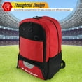 thumbnail image 5 of Vizari 'Avila' Soccer Backpack | Versatile Multiple Sports Bag for Ultimate Convenience | For Kids and Adults - BLACK/RED, 5 of 6