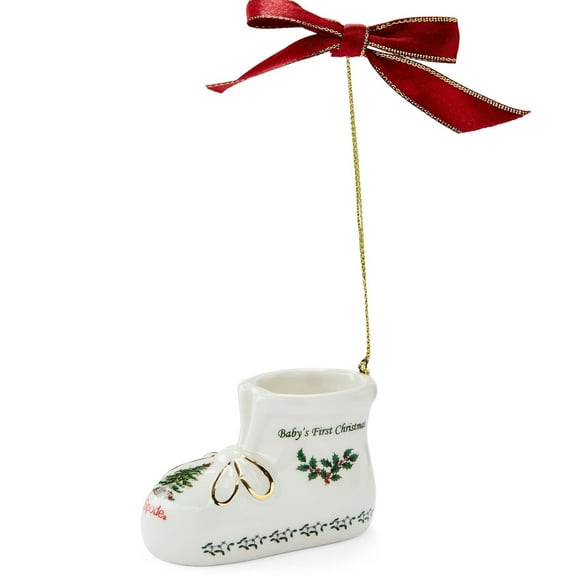 Spode Christmas Tree Baby Bootie Ornament