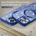 thumbnail image 2 of for iPhone 15 Pro Case Glitter Blue, Camera Lens Protector, with MagSafe  Clear Silicone Cute Protective Soft Women TPU Luxury Plating Bumper Phone Cases for iPhone 15 Pro Blue, 2 of 11