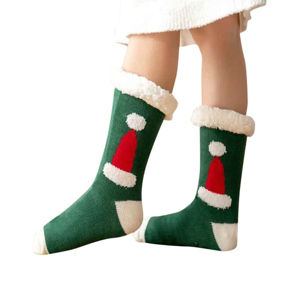 MVRLSH Socks Athletic Casual Breathable Snowflake Christmas Thermal Fleece Fluffy Indoor Home Slipper Socks