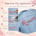 thumbnail image 5 of Embroidery Cherry Blossom Iron On Patches Plum Blossom Applique Patches Embroidered Patch Iron On Sew On Flowers Branches Vines for DIY Jeans Denim Clothes Dresses Skirt,C, 5 of 6